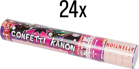 Foto: Confetti kanon party poppers 24 stuks