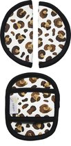 Gordelbeschermer voor Baby - Universele Gordelhoes geschikt voor vele merken - Gordelkussen voor Autostoel Groep 0 - Panter - Leopard - Bruin
