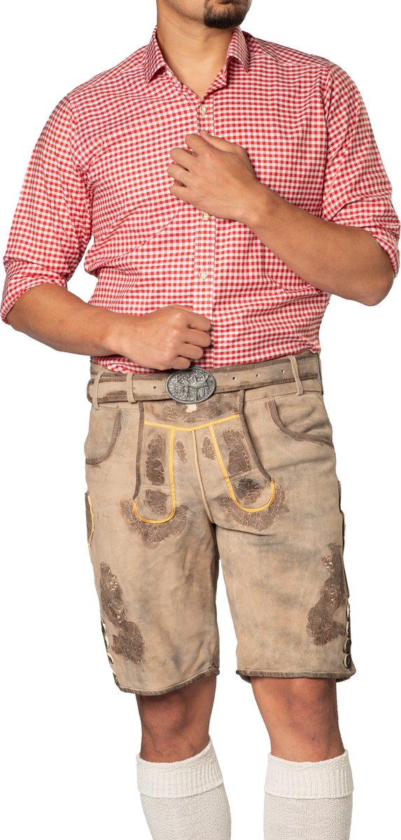 Lederhosen Heren Zillertal Bruin Groen Rundleer Oktoberfest