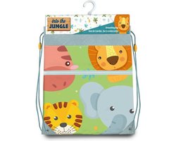 Jungle Kids - Into the jungle gymtas/rugzak/rugtas voor kinderen - groen - polyester - 41 x 30 cm