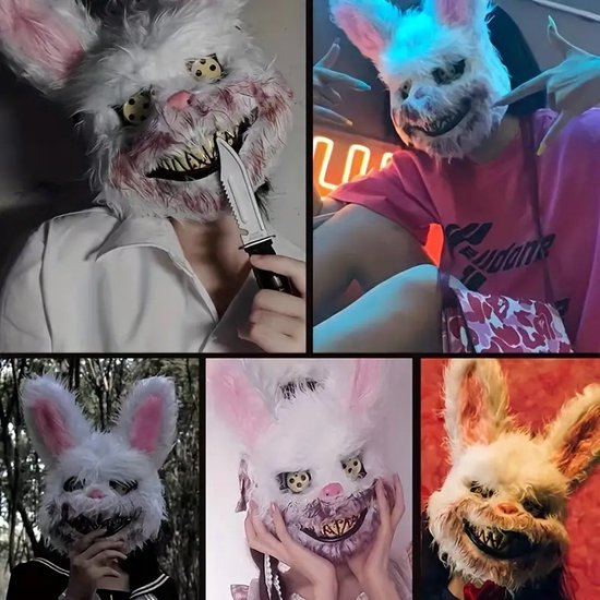 Masque de lapin en Latex pour adultes, déguisement en fourrure pour  Halloween, accessoires de fête Cosplay - AliExpress