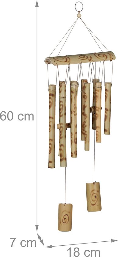 s Carillon à vent en bambou, cabane de jeu sonore avec lune, décoration à  suspendre