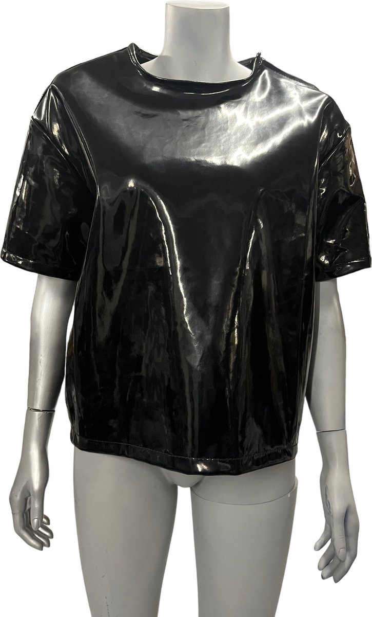 Fashion World - Zwarte Shirt Met Rits Aan De Zijkant - Maat XL
