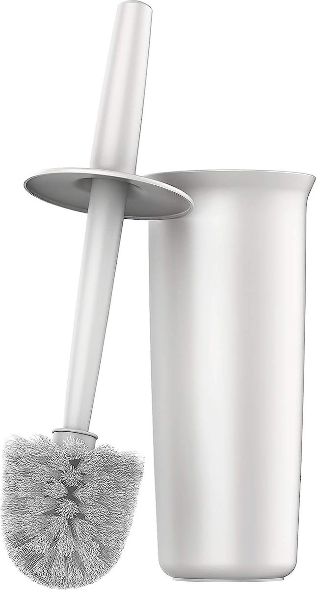 Toiletborstel met houder toiletborstel voor badkamerreiniging toiletborstelset, wit, 1 verpakking