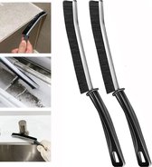 Hardborstelige Spleetreinigingsborstel Met Lange Steel - 2 Stuks - Gap Cleaner - Smalle Schoonmaak borstel - Spleetborstel