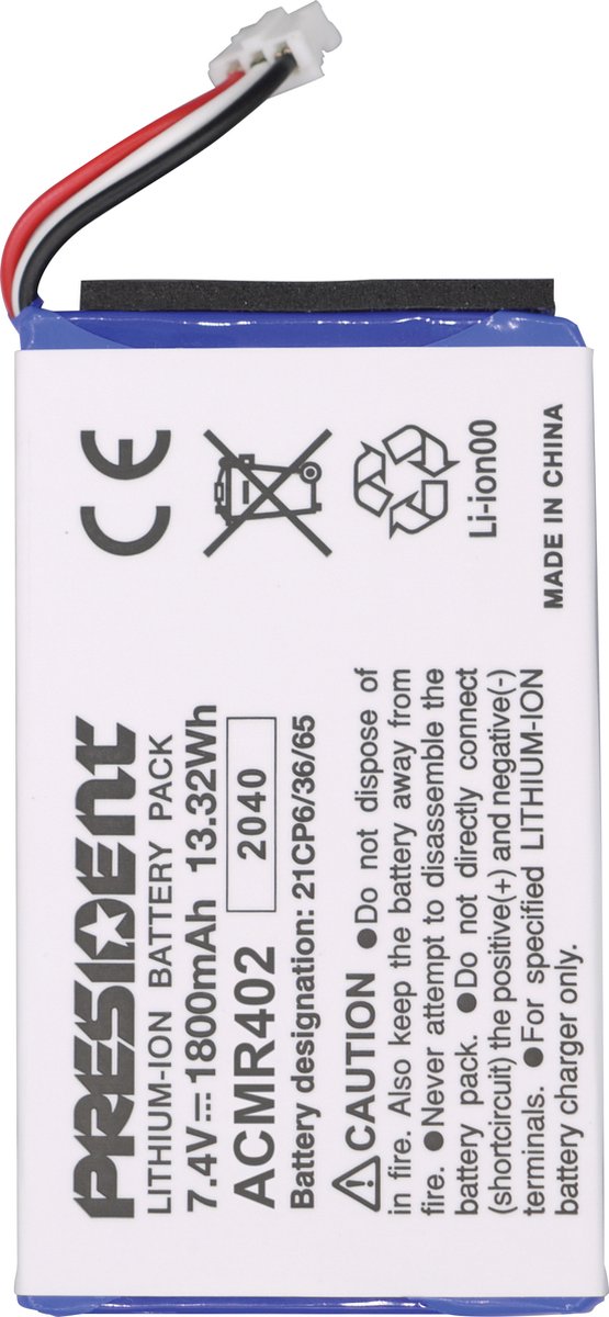 President Randy III batterijpack - ACMR402 - Li-ion 1800 mAh battery ...