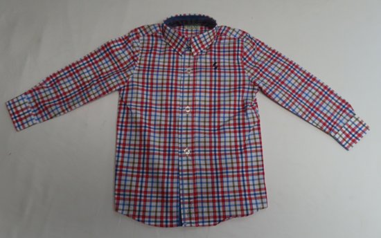 Overhemd - Jongens - Geruit - Rood , blauw , Wit , bruin - 3 jaar 98