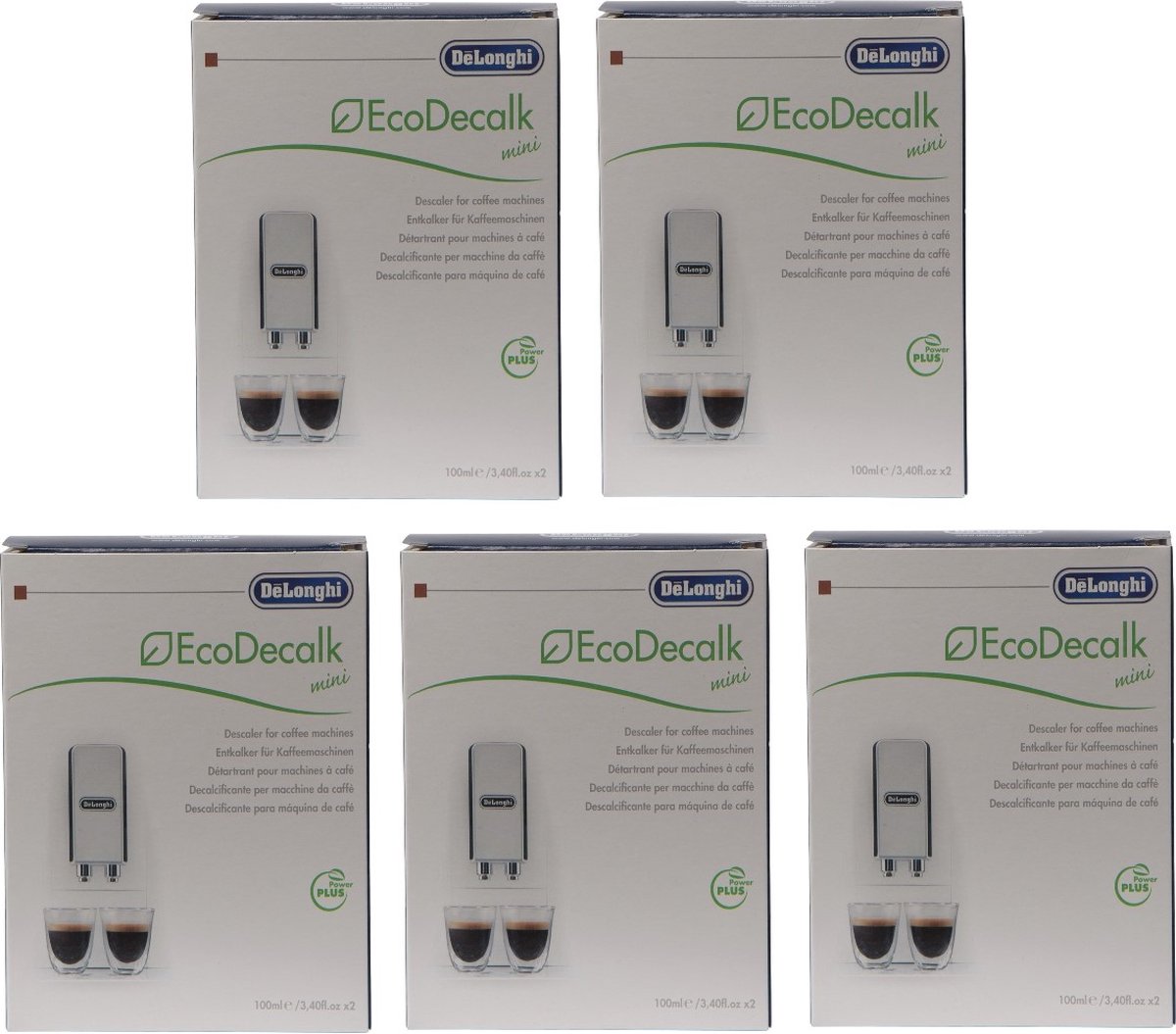 De'Longhi EcoDecalk Mini - Koffiemachineontkalker - 5 doosjes van (2x100ml)