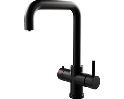 Quali Tap® | 4 in 1 | Kokend Water Kraan / Anti-Kalk Filter  | Zwart (mat) | U - uitloop | Keukenkraan + Boiler + Filter