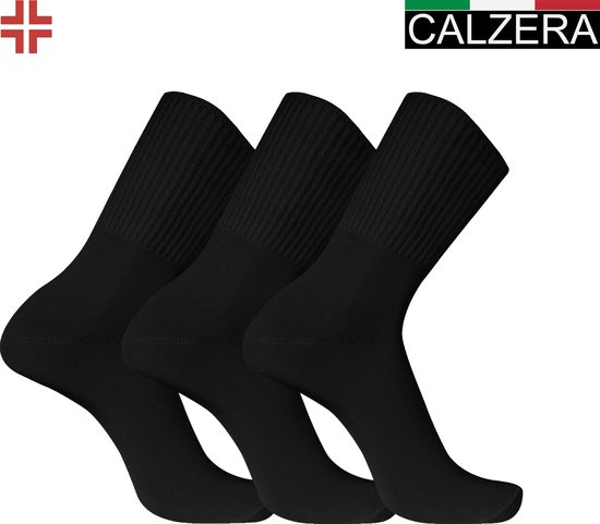 Calzera diabetes sokken - Anti Press sokken - Zonder knellende boord - Zwart - Maat 40-46