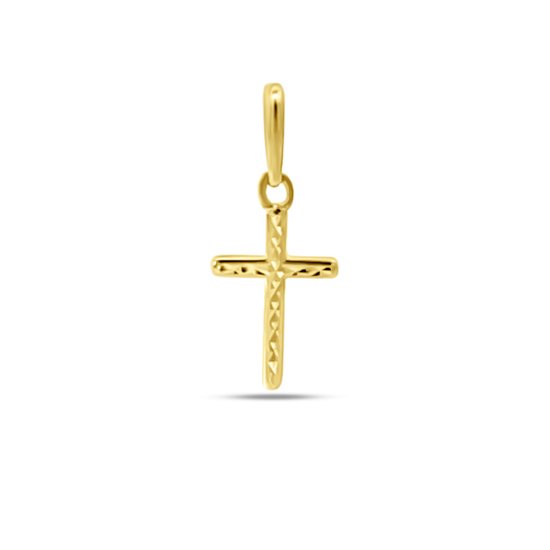 Silventi 9NBSAM-G230307 Croix d'or travaillée - 10,6x7,1 mm - 14 carats - Or