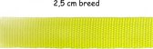 Tassenband - Per 3 meter - 25 mm breed - Geel - Hobbyband - Nylonband - Banden - Polyesterband - Sterke nylonband - PP band - Hobby - Naaien