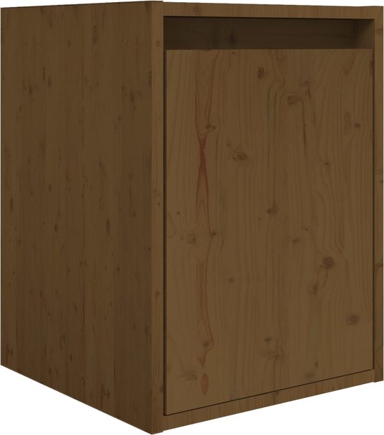 The Living Store TV-meubel - Hangkast van massief grenenhout - 30 x 30 x 40 cm - 30 x 30 x 100 cm - Honingbruin