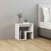 The Living Store Table de chevet - Table d'appoint - 40x30x40 cm - Construction robuste - Wit - Bois d'ingénierie