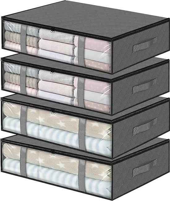 Box and beyond Set van 6 opvouwbare vliesopbergbakken, 27 x 27 x 27 cm (12 manden, zwart en geel