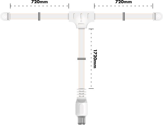 Electrovision FM lint antenne - 1,8m - platte kabel - voor binnenhuis - Dipool Radio antenne FM DAB - Electrovision
