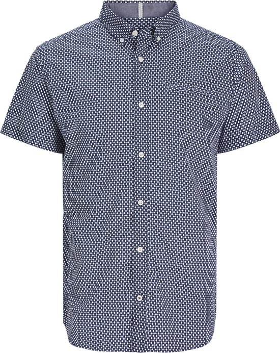 JACK&JONES JPRBLAJACK PRINT DETAIL SHIRT S/S SMU Heren Overhemd - Maat S