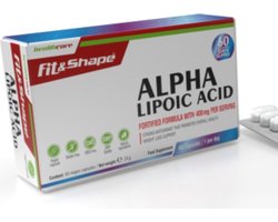 Alfa Fit&Shape Alfaliponzuur 400mg (60 v-capsules in blisterverpakking) -ALPHA LIPOIC ACID/ -liponzuur (vega) -Linoleenzuur - 60 stuks