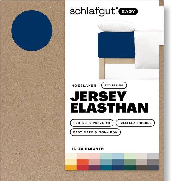 schlafgut Boxspring Easy Jersey Elasthan Hoeslaken XL - 180x200 - 200x220 570 Blue Deep