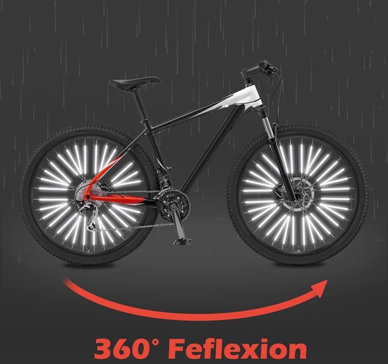 72 pièces réflecteurs de rayons pour vélo, réflecteur 360° pour