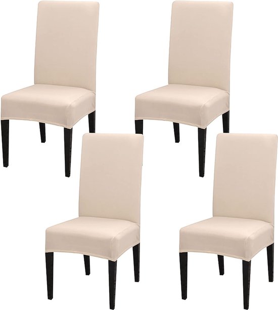 Set van 4 stretch stoelhoezen voor eetkamerstoelen, kerstdecoratie