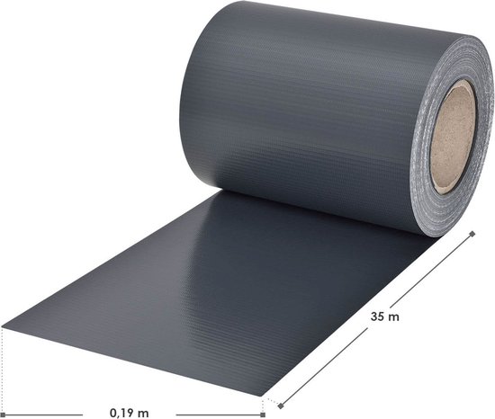 PVC Privacystrips - 3 stuks - 35 meter - Antraciet - Incl. Bevestigingsklemmen