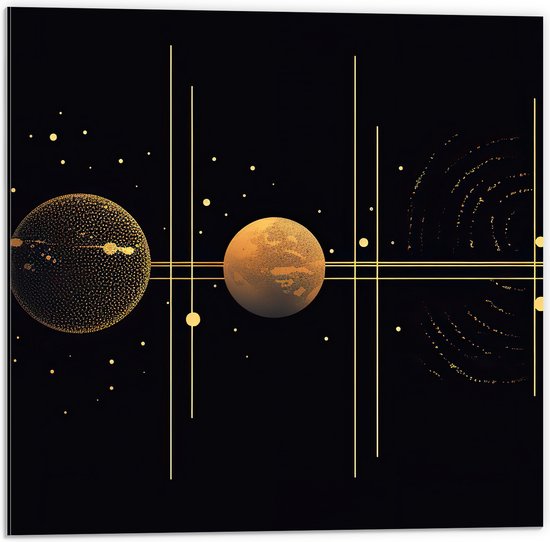 Dibond - Manen - Strepen - Oranje - 50x50 cm Foto op Aluminium (Wanddecoratie van metaal)