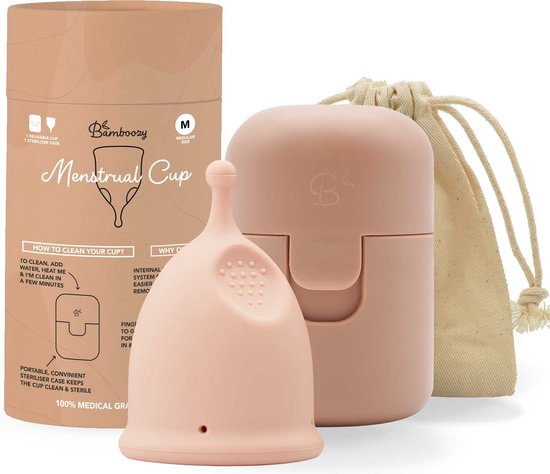 Bamboozy Luxe Menstruatiecup V3 Maat L Herbruikbare Menstruatie Cup met Sterilisator Period Menstruatiecup Menstrueren Zero Waste