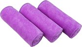 Microvezel sporthanddoeken sneldrogende en absorberende gymhanddoek workout zweethanddoeken voor sportschool, yoga, camping, 3 stuks 40 cm x 80 cm (paars 3 stuks, 40 cm x 80 cm)