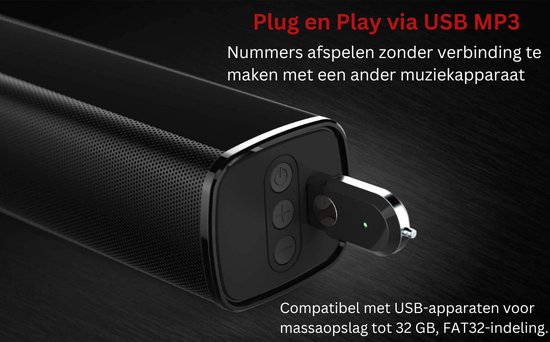 Soundbar met subwoofer - Met afstandsbediening - soundbars voor tv / computer / ultrabrede monitoren - Bluetooth/optische ingang/TV ARC/AUX-in — afbeelding 4