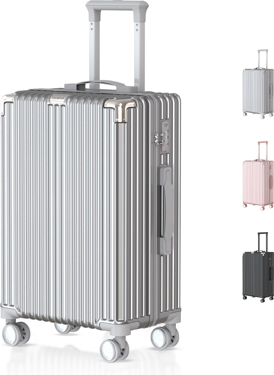 Voyagoux Handbagage Reiskoffer 39L Zilver