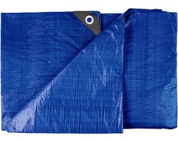 Afdekzeil, waterdicht, 5 x 8 m, 180 g/m², blauw, weerbestendig Vrachtwagenzeil, geweven zeil, afdekking met inslagringen
