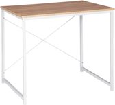 BukkitBow - Bureau / Computertafel (80X70X60CM) - Wit met Licht Hout