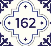 Huisnummerbord nummer 162 | Huisnummer 162 |Delfts blauw huisnummerbordje Plexiglas | Luxe huisnummerbord