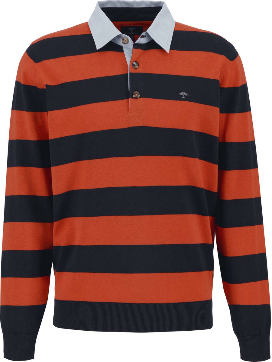 Fynch-Hatton Lange mouw Polo shirt - 1308615 Marine (Maat: XL)