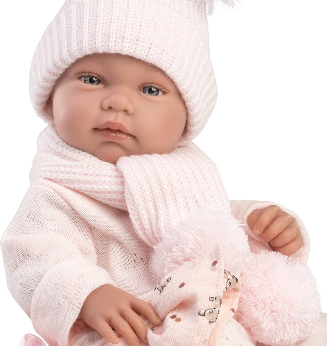 Llorens full body babypop meisje Tina met kleding en speen 43 cm