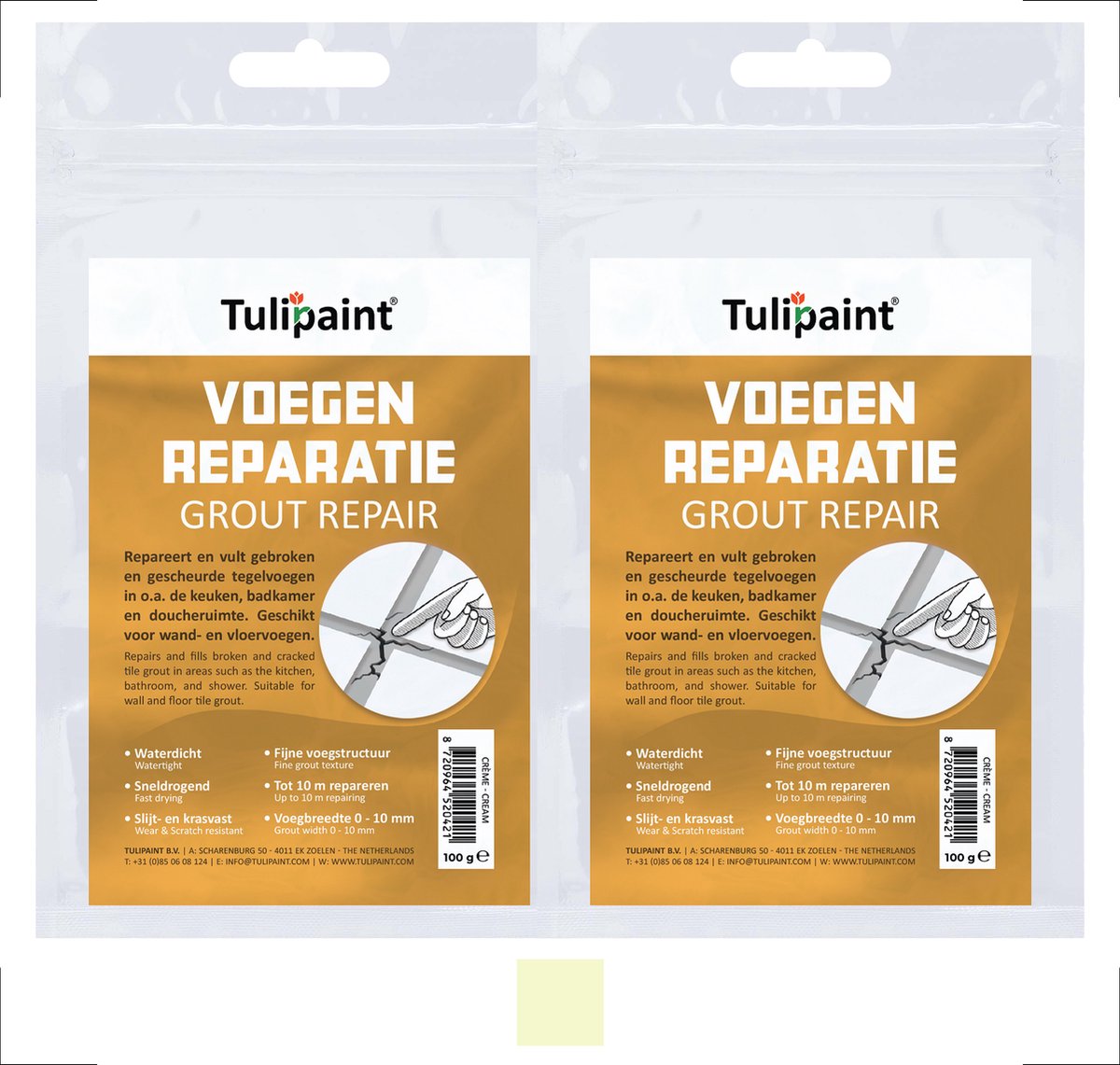 DuoPack Tulipaint Voegenreparatie (Crème) voegen repareren Voegenvuller