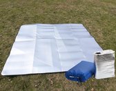 Dubbelzijdige aluminiumfolie, picknickdeken, 200 x 200 cm, warmte-isolatie, isolatiedeken, isolatiedeken, stranddeken, camping, strandmat, strand, outdoor, activiteit, yoga, tent, schuimmatten