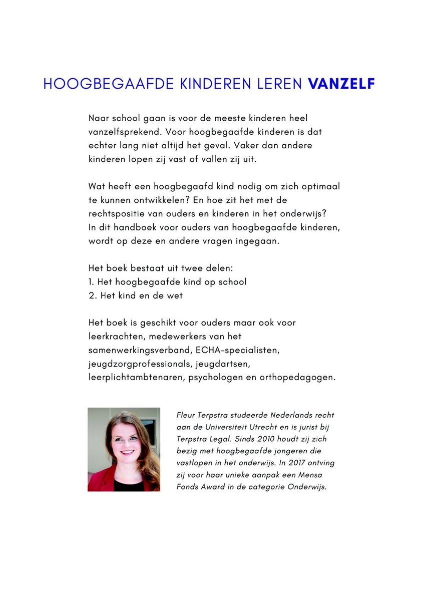 Hoogbegaafde kinderen leren vanzelf - back cover