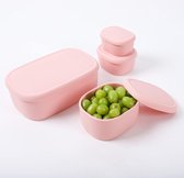 Grand récipient en silicone - Grand récipient alimentaire en silicone avec couvercle | Sans BPA, hermétique, passe au lave-vaisselle et au congélateur (47 oz) - Rose L