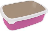 Broodtrommel Roze - Lunchbox - Brooddoos - Bakery brown - Interieur - Aardetinten - 18x12x6 cm - Kinderen - Meisje