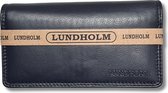 Lundholm portemonnee dames overslag donkerblauw RFID - Leren portefeuille dames met anti-skim bescherming - vrouwen cadeautjes overslagportemonnee dames blauw
