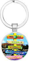 Akyol - Porte-clés Bon bini - Curaçao - voyageurs - souvenir - bienvenue - vacances - pays - cadeau - présent - surprise - 2,5 x 2,5 cm