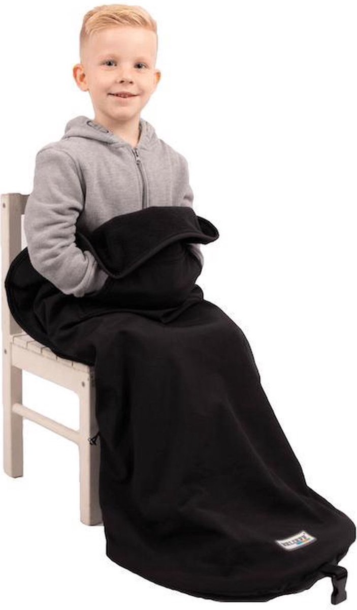 Belieff Rolstoel Deken Kinderen - Rolstoeldeken - Voetenzak Rolstoel - Rolstoelzak - Wind- en Waterdicht - Fleece - Jongens & Meisjes - Voetenzak - Zwart - Small