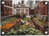 Tuinposter – Balkon - Moestuin - Planten - 40x30 cm Foto op Tuinposter (wanddecoratie voor buiten en binnen)