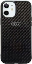 Audi Carbon Fiber Back Case - Geschikt voor Apple iPhone 11/XR (6.1") - Zwart