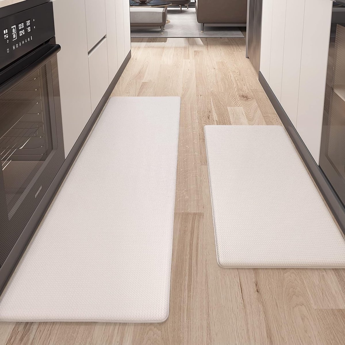 farsky Keukentapijt, wasbaar, antislip, keukenloper, katoen en linnen, loper, hal, tapijtloper voor vóór de wastafel, keukentapijt, woonkamer, tapijt, zwart, 50 x 120 cm