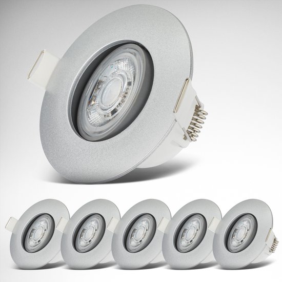 B.K.Licht - LED Badkamer Inbouwspots - set van 6 - badkamerverlichting - IP65 - chroom - 9 x 4,2 cm (DxH)