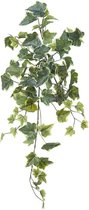 Louis Maes kunstplant met blaadjes hangplant Klimop/hedera - groen/wit - 58 cm - Klimplanten