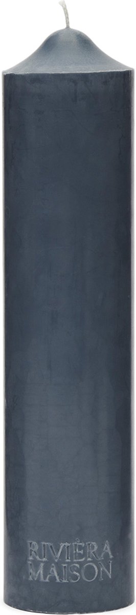 Riviera Maison Stompkaarsen - RM Rustic Pilar Candle - Blauw - 7x30 cm
